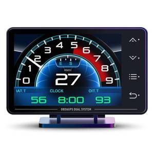 lot 25932 image: MH Obd2 Gauge Display Heads Up Display 4.3-inch TFT LCD Screen Multi-Function Digital HUD Gauge Cluster with Speed RPM Boost for All Car - Retail $67