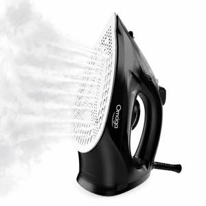 lot 25934 image: OMAIGA Steam Iron for Clothes, 1500W Iron with Rapid Heating, Non-Stick Ceramic Soleplate, Burst of Steam, Self-Cleaning, Auto-Off, Anti-Drip, 11.84oz Water Tank Ironing Clothes for Home, Black - Retail $37