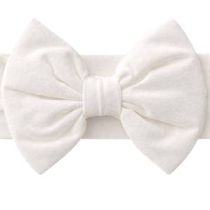 lot 25956 image: BABYGIZ Baby Girl Headbands-Infant Toddler Cotton Handmade Hairbands with Big Bows Child Hair Accessories (Soft White, 3-36 Month) - Retail $13
