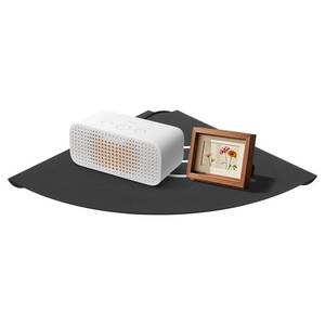 lot 25959 image: MZDMY Corner Shelf Wall Mount, Floating Corner Shelves,Corner withs Wire Hole for TV, Cable Box,Corner Wall Shelf for Bathroom, Bedroom, Kitchen, Livings Room, Study Room (Black, 1Pack 9 in) - Retail $17