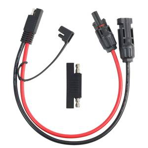 lot 25961 image: Jienk 1ft 10AWG Solar Panel Connector Cable, SAE to MC-4 Male Female Adapter PV Extension Cable with SAE Polarity Reverse Adapter for RV Caravan Solar Panel Battery Charger - Retail $10