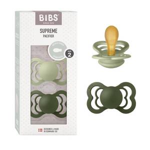 lot 28150 image: BIBS Pacifiers - Supreme Collection  BPA-Free Baby Pacifier  Made in Denmark  Set of 2 SageHunter Green Color Premium Soothers  Size 6-18 Months - Retail $16