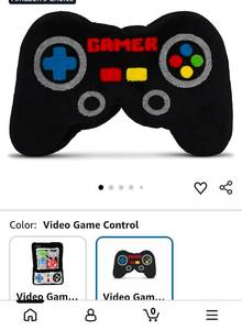 lot 28161 image: Gamer Controller Shaped Plush Pillow - Retail $15