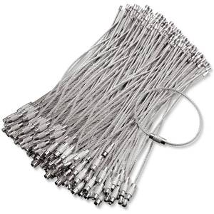 lot 28162 image: Hotop 100pcs Wire Keychain Cable 4 Inch Stainless Steel Wire Keychains Key Ring Cable Braided Steel Bulk for Luggage Tags Loops Tag - Retail $15