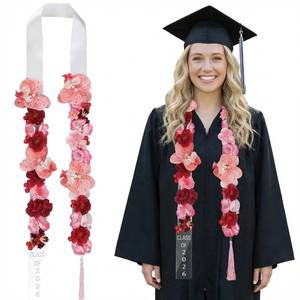 lot 28172 image: Thiccywoov 1 Pcs Graduation Lei 2026 Artificial Graduation Candy Lei Ribbon Phalaenopsis Flower Necklace Ending with Ribbons and Tassels for Gifts Party Accessories Ceremony 4.9 ft - Retail $24