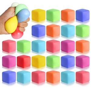 lot 28176 image: Slow Rising Stress Cube Fidget Toys, Squishy Balls Sensory Fidget Toys for Kids Adults, Square Shape Fidgets for Classroom, Party Favors Pull Stretch Squishy Toy Classroom Prize Box Toys 10 piece  - Retail $27