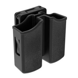 lot 28196 image: Universal Double Magazine Holder - Lightweight and Durable Double Magazine Pouch for 9mm.40.357.380 Calibers, Adjustable Mag Pouch for Glock, Taurus, Beretta, Sig, H&k, Cz, S&w, Colt (Belt Clip) - Retail $15