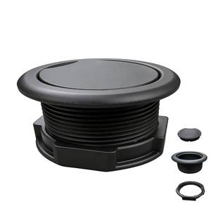 lot 28203 image: Patio Table Umbrella Hole Ring Plug Cap Set for 2.3 to 2.5 Large Table Holes, Parasol Table Hole Cover Insert Perfect for Outdoor Patio Cast Aluminum Metal Slat Dining Tables Black (1 Pack) - Retail $13
