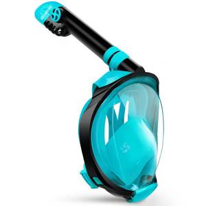lot 28220 image: Greatever G2 Full Face Snorkel Mask with Latest Dry Top System,Foldable 180 Degree Panoramic View Snorkeling Mask with Camera Mount,Safe Breathing,Anti-Leak&Anti-Fog - Retail $34