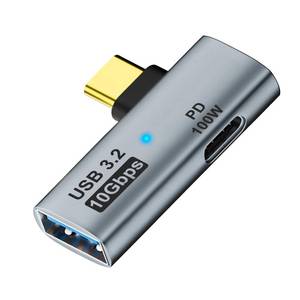 lot 28226 image: AreMe 2-in-1 USB C to USB 3.2 Adapter with 100W Charging Port, Thunderbolt 43 OTG Converter for Rog Ally, Steam Deck, Quest 2, iPhone 15 Series, iPad, MacBook and More Type C Device - Grey - Retail $7