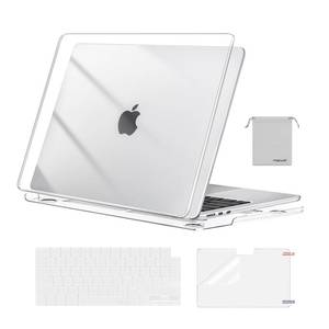 lot 28231 image: MOSISO Compatible with MacBook Air 13 inch Case M5 2026 M4 2025 M3 M2 2024-2022 A3449 A3240 A3113 A2681,Hard Shell&Keyboard Cover&Screen Film&Pouch for MacBook Air 13.6 inch Case, Crystal Clear - Retail $9
