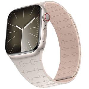 lot 28236 image: ZZDZZ Compatible with Apple Watch Band 49mm 46mm 45mm 44mm 42mm 41mm 40mm 38mm, Silicone Magnetic Adjustable Loop Strap for iWatch Ultra 321 SE3 Series 11 10 9 8 7 6-1 (42414038, Starlight Pink) - Retail $20