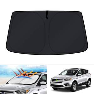 lot 28240 image: KUST Windshield Sun Shade for 2013 2014 2015 2016 2017 2018 2019 Ford Escape Accessories Sunshade Foldable Window Sun Protector Block UV Rays Keep Car Cooler - Retail $20