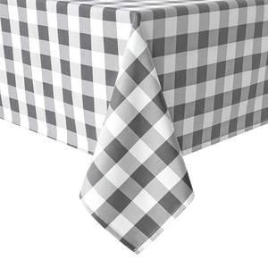 lot 28241 image: Hiasan Checkered Square Tablecloth - Stain Resistant, Waterproof and Wrinkle Resistant Washable Table Cloth for Dining Room, 54 x 54 Inch,Grey and White Gingham Pattern - Retail $15