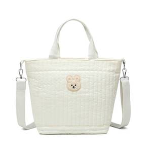 lot 28246 image: Small Diaper Bag Tote, Crossbody Diaper Bag Mini Purse with 2 Pockets, Travel Baby Bag for boys & Girls, Insulated Pockets, Off white - Retail $12