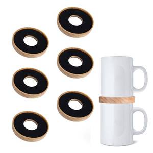 lot 28250 image: JstFrU 5 Pack Wooden Coffee Mug Stackers, Mug Organizer for Kitchen Cabinet,Equipped with Food Grade Non-Slip Pad,Only for Mugs with a Calibre �3.93 inches,Save Cupboard 50% Space - Retail $16