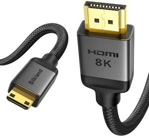 lot 28255 image: Silkland 8K 4K Mini HDMI to HDMI Cable 6.6FT, Mini HDMI 2.1 Cord 8K 60Hz, 4K240Hz 144Hz 120Hz, Upgrade Braided 48Gbps, Compatible with Camera, Camcorder, Laptop, Tablet, Monitor, Raspberry Pi Zero - Retail $10