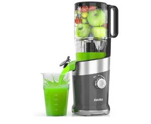 lot 60569 image: Cold Press Juicer Aeitto 4.9 Large Feed Chute Juicer Machines for Whole Fruits & Vegetables,High Juice Yield,Professional Masticating juicer Easy to Clean,Grey - Retail $100