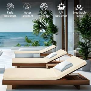 lot 60571 image: Iheqard Outdoor Chaise Lounge Cushions for Patio, 72x22x3 Lounge Chair Cushions, Waterproof Replacement Seat Cushions for Outdoor Furniture - Retail $50