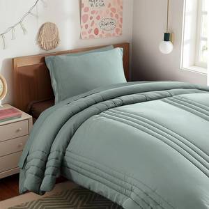 lot 62235 image: Monbix Twin XL Size Comforter Set - Extra Long 5 Pieces Dorm Bedding Sets, Quilting Design Fluffy Bed in a Bag Twin XL with Sheets, Pillowcase & Sham (Sage Green) - Retail $50