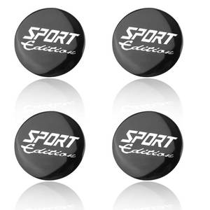 lot 18399 image: GAOLAOSY 4PCS Wheel Hub Center Caps Stickers, Waterproof 56mm Automotive Wheel Rim Center Cover, Universal Auto Exterior Decoration Decal Accessories for Car Truck SUV (SportBlack) - Retail $5