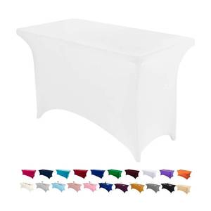 lot 18404 image: Peomeise 4FT Spandex Table Cover Rectangular Stretch Spandex Tablecloth (White,4FT) - Retail $12