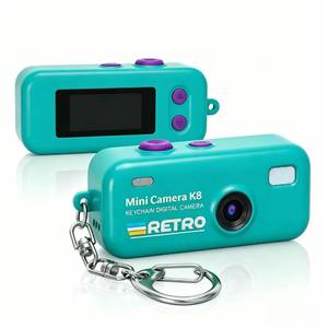 lot 18415 image: KoveYzao Keychain Digital Camera, 1080P Mini Camera with 8GB Card, Photo & Video Recording, 12 Filters and 16X Zoom, 2 Megapixels Digicam for Beginners Teens and Adults (Mint Green) - Retail $25