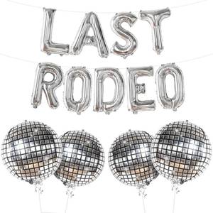 lot 18425 image: KatchOn, Last Rodeo Balloons Silver - 22 Inch, Pack of 13  Last Rodeo Bachelorette Decorations, Cowgirl Decoration  Disco Balloons  Cowgirl Bachelorette Party Decorations - Retail $10