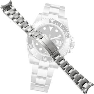 lot 18442 image: Hengfento2 Oyster Watch Band Replacement For Rolex Datejust,Submariner,Gmt 16610 16800 20Mm (Matte Finish Silver) - Retail $50