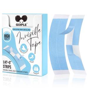 lot 18445 image: Goiple 50pcs Wig Tape for Lace Wigs Double Sided Waterproof Wigs Adhesive, Tape Strips for Lace Front Wig Toupee, Hairpiece Hair Wig Tape for Hair Extension, Strong Fashion Clothing Body Tape - Retail $7