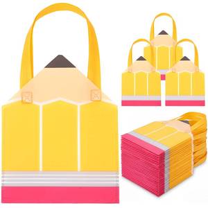 lot 19673 image: Xuniea 36pcs Back to School Pencil Gift Bags Non Woven Gift Handbags First Day of School Party Favor Bags 7.9 x 8.5 Inches Classroom Goody Candy Handbags Reusable Party Supplies - Retail $20