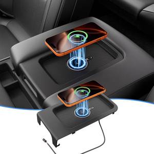 lot 19767 image: CZmenghe Magnetic Wireless Charger Compatible with 2015-2018 Chevy Silverado 15W Fast Charging Wireless Jump Seat Phone Charger Tray Replacement for 2015-2018 Chevy Silverado GMC Sierra Accessories - Retail $115