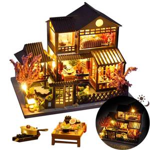 lot 25976 image: DIY Miniature House Kit, Mini House Kit for Beginners, DIY Dollhouse Kit for Adults to Build, Model Building Craft Diorama Kit, Ideal Gifts for Birthday Christmas(Japanese Garden House) - Retail $22