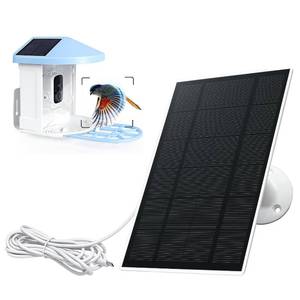 lot 25977 image: Solar Panel Charger for Bird Feeder Camera, Type-C Plug, 9.8ft Long Cable, Waterproof