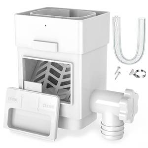 lot 25978 image: Anivia Rainwater Collection System, Rain Barrel Diverter Kit Fits for 2x3 or 3x4 Inch Standard Downspouts, Downspout Diverter with Adjustable Valve and Filter. 39 Hose (White) - Retail $25