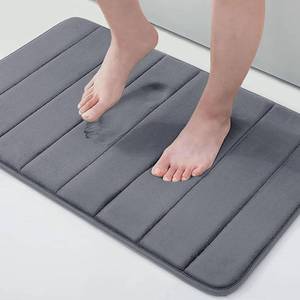 lot 26009 image: Buganda Memory Foam Bath Mat, 44 x 20, Ultra Soft and Non-Slip Bathroom Rugs, Water Absorbent and Machine Washable Bath Rug for Bathroom, Shower, and Tub, Dark Grey - Retail $19