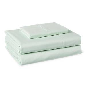 lot 26011 image: Amazon Basics 100% Organic Cotton Kids Sheet Set with Pillowcase, Twin Size, Pale Sage Green Fox Pattern