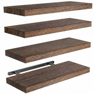 lot 26022 image: AMADA HOMEFURNISHING Floating Shelves, Paulownia Wood Wall Shelves for BathroomLiving RoomBedroomKitchenHome Office, Natural Wood Floating Shelf for Home Storage & Organization, Set of 4, AMFS40BN - Retail $36
