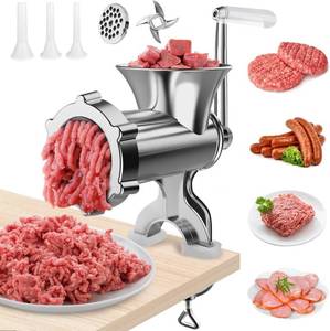 lot 26028 image: Manual Meat Grinder with Sausage Stuffer-Suitable for Filling Meat Sausages and Grinding Complementary Foods