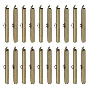 lot 43340 image: uxcell 60Pcs Slide on End Clasps, 35mm Tube Ball Bead Slider Crimp Ends for Multi-Strand DIY Craft Making, Bronze Tone - Retail $7