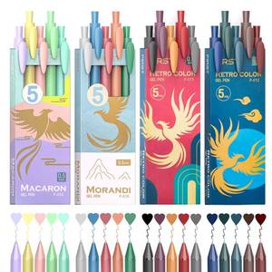 lot 43343 image: DRPHKTT Retractable Colored Gel Pens 0.5MM Fine Point, 20 Assorted Color Ink Pen Set, Cute Colorful Aesthetic Ballpoint Pen for Writing, Journaling, Note-Taking (Multicolor) - Retail $10