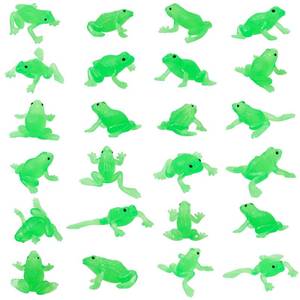 lot 43347 image: Jenaai 24 Pack Mini Rubber Frog Toy Tiny Realistic Passover Frogs Toy Rainforest Animals Figures for Passover Party Favors Early Education Teaching Aids Home Decors Food Models Photo Prop(Green) - Retail $8