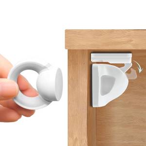 lot 43360 image: Booboo Baby Magnetic Child Safety Cupboard Locks for Children x4 Locks  x1 Key, Baby Proofing for Kitchen, Cabinets and Drawers, 30 Second Install No Drilling 3M Adhesive (4 Pack) - Retail $9