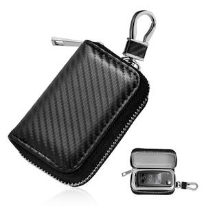 lot 43372 image: Rdxcv Faraday Bag for Car Key Fob, Anti-Theft Carbon Fiber Auto Keys Holder Storage Case with Zipper, Universal RFID Signal Blocker Portable Key Fob Shielding Pouch for Most Cars - Retail $9