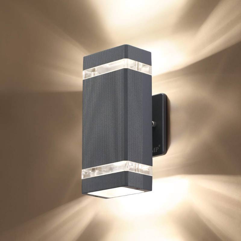 lot 25405 image: LMP LED Square Up and Down Lights Outdoor Wall Light��Body in Aluminum Waterproof Outdoor Wall Lamps 3000k 5W with Certificate ETL - Retail $37