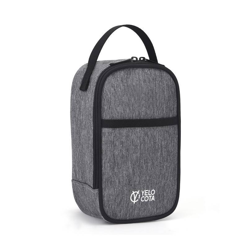 lot 25452 image: Yelocota Small Size Insulated Lunch Bag- A Palm-Sized Snack Bag- Mini Cooler Bag with Handle Buckle for Travel,Work,School(Storage Space below 20oz)- Also Suitable for Pairing with Food Jar - Retail $13