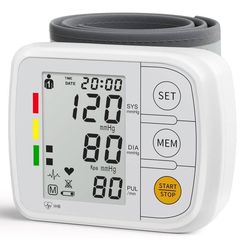 lot 28050 image: Wrist Blood Pressure Monitors for Home Use Blood Pressure Machine with Bp Cuff 5.47-7.68, 2x120 Memory, Measurable Board Carrying Case (White) - Retail $190