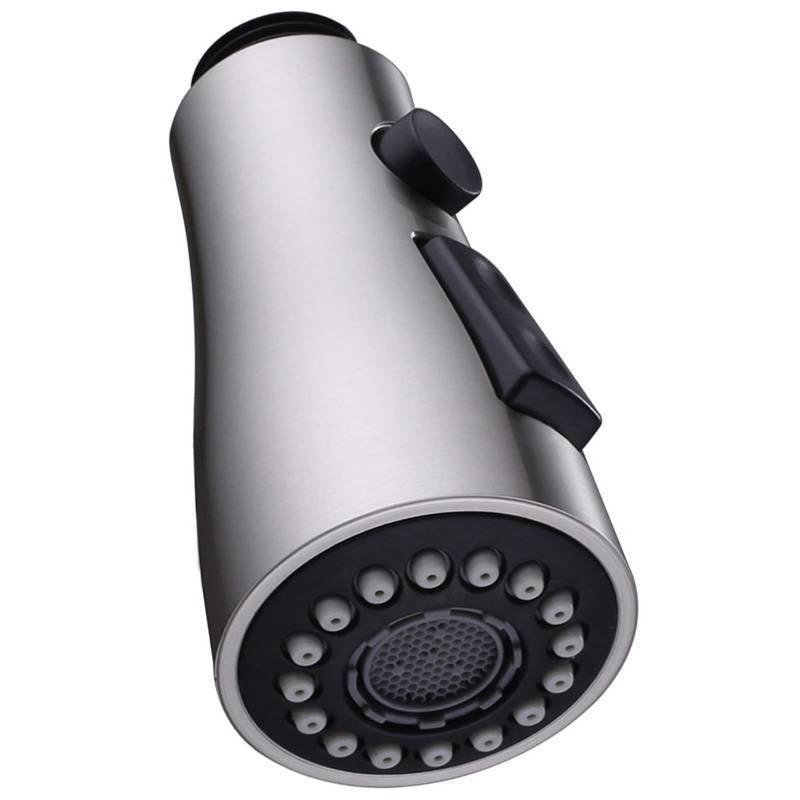 lot 30671 image: Angle Simple Kitchen Faucet Head Replacement, G 12 or 1316 Inch Male Thread Connector, Tested to NSFANSICAN 61 & 372, Sink Faucet Sprayer Attachment, Stream Spray and Pause Mode, Brushed Nickel - Retail $13