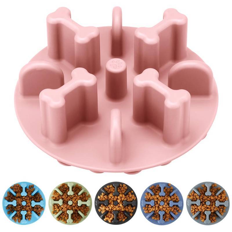 lot 31126 image: Animire Soft Silicone Anti-Choking Puzzle Slow Down Eating Feeder Insert for Dogs, Compatible with Regular Elevated Dog Bowls - Retail $13