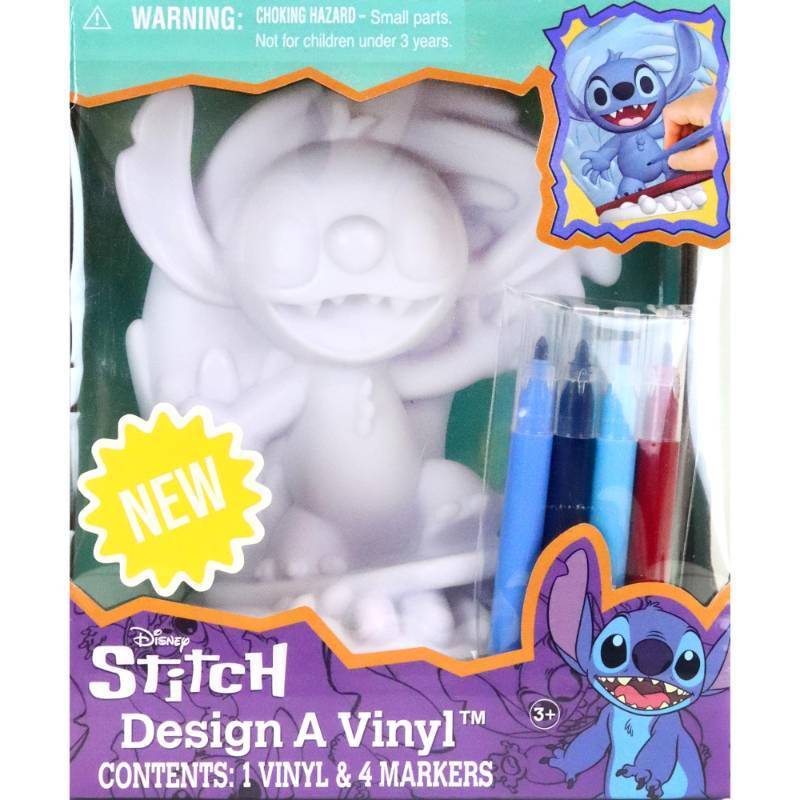 lot 24667 image: Tara Toy Disney Stitch Design A Vinyl Surfing Edition DIY Coloring Craft Set with Washable Markers Creative Toy for Ages 4 Official Product - Retail $8